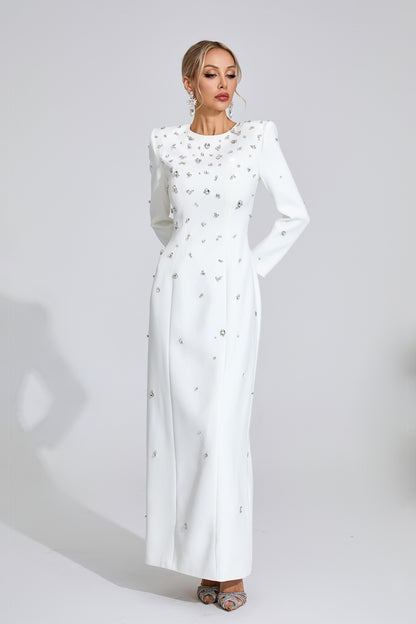 Dunlop White Diamond Long Sleeve Dress