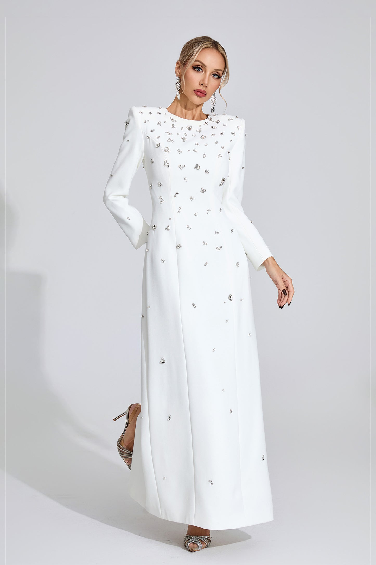 Dunlop White Diamond Long Sleeve Dress