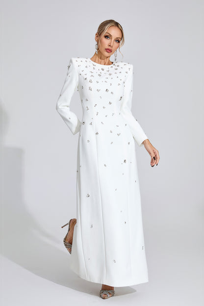 Dunlop White Diamond Long Sleeve Dress