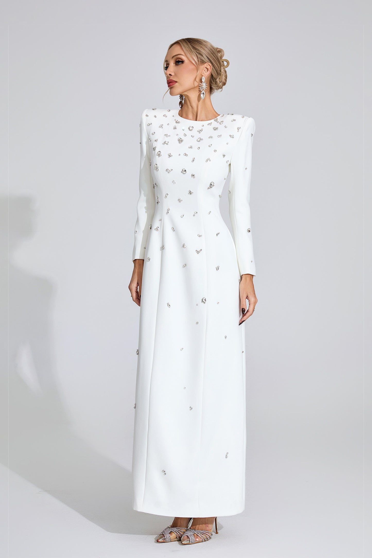 Dunlop White Diamond Long Sleeve Dress