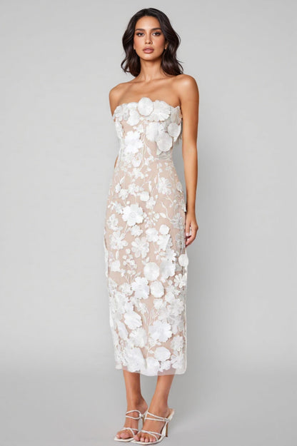 Taliah Strapless Hip Hugging Midi Dress