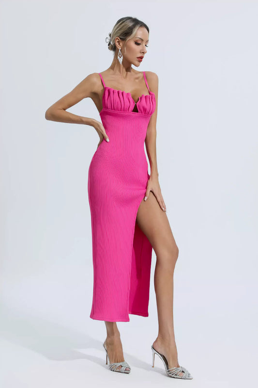 Estelle Rose Red Slip Midi Dress