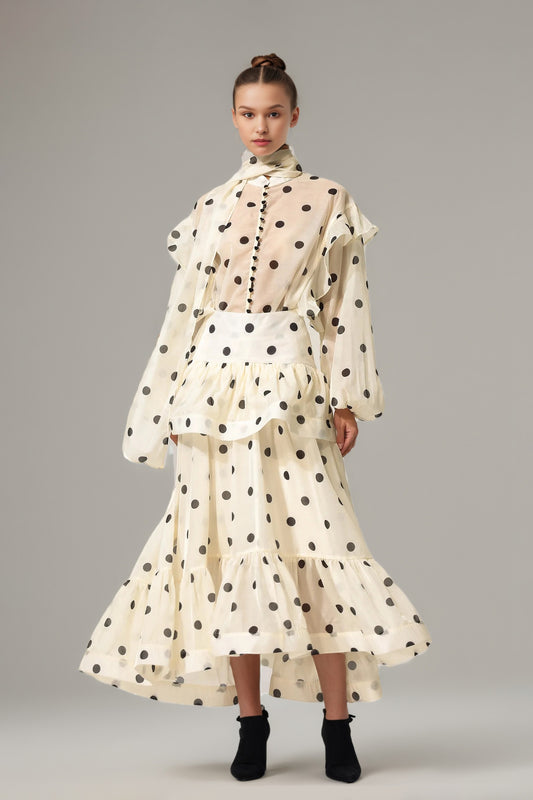 Galsworthy Apricot Polka Dot Set