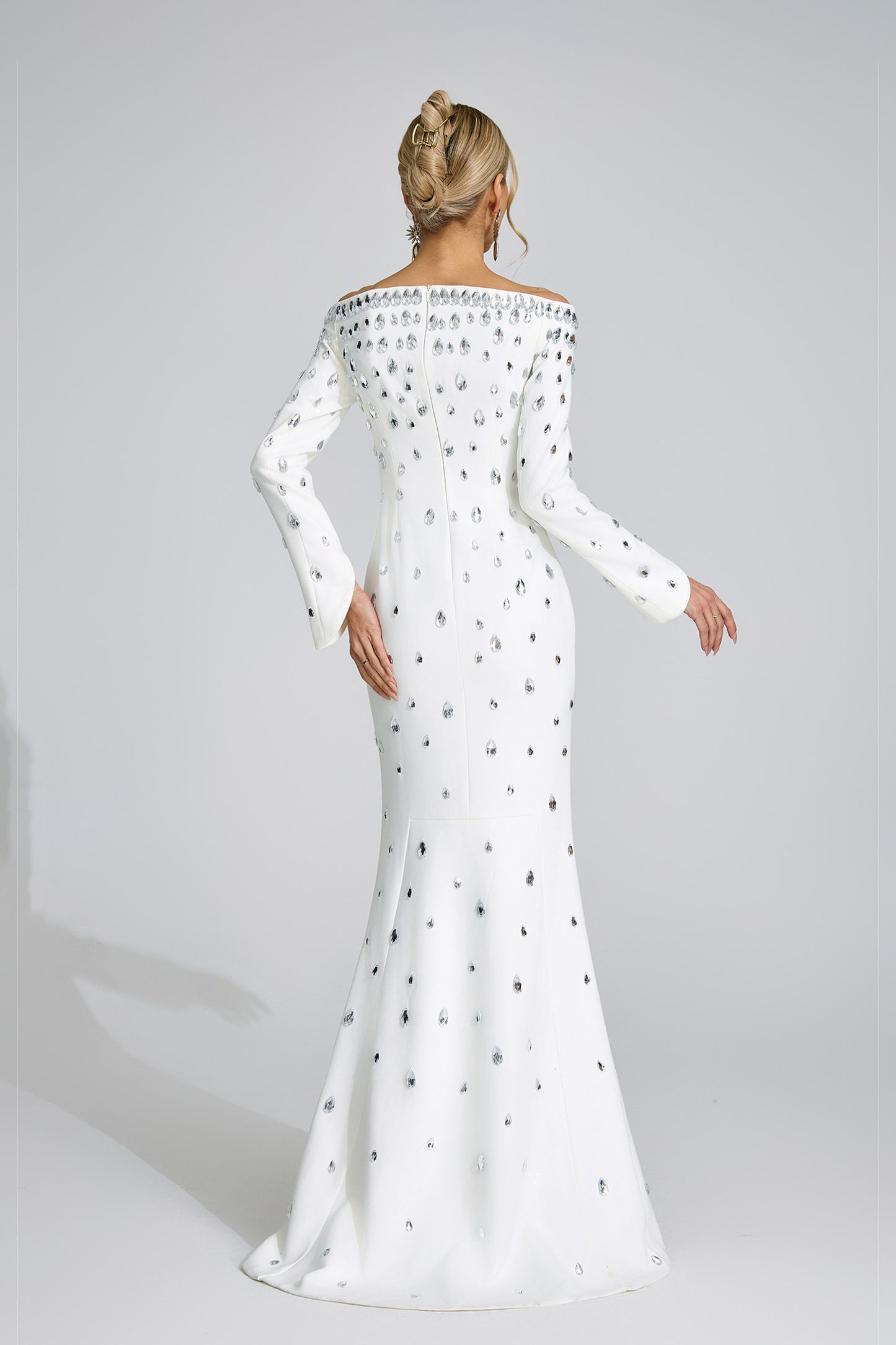 Glesni  White Diamond Maxi Dress