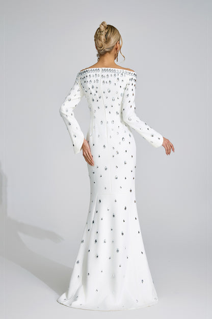 Glesni  White Diamond Maxi Dress
