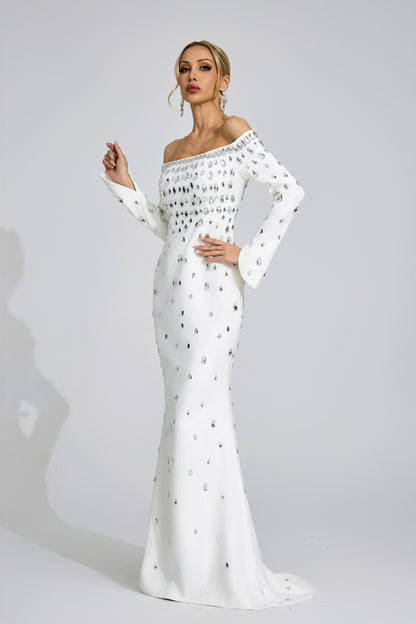 Glesni  White Diamond Maxi Dress
