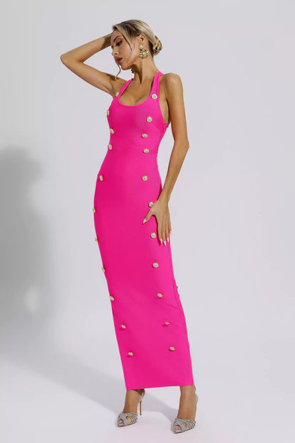 Imani Rose Red Bandage Maxi Dress