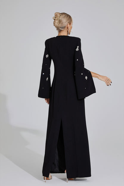 Isolde Black Diamond Maxi Dress