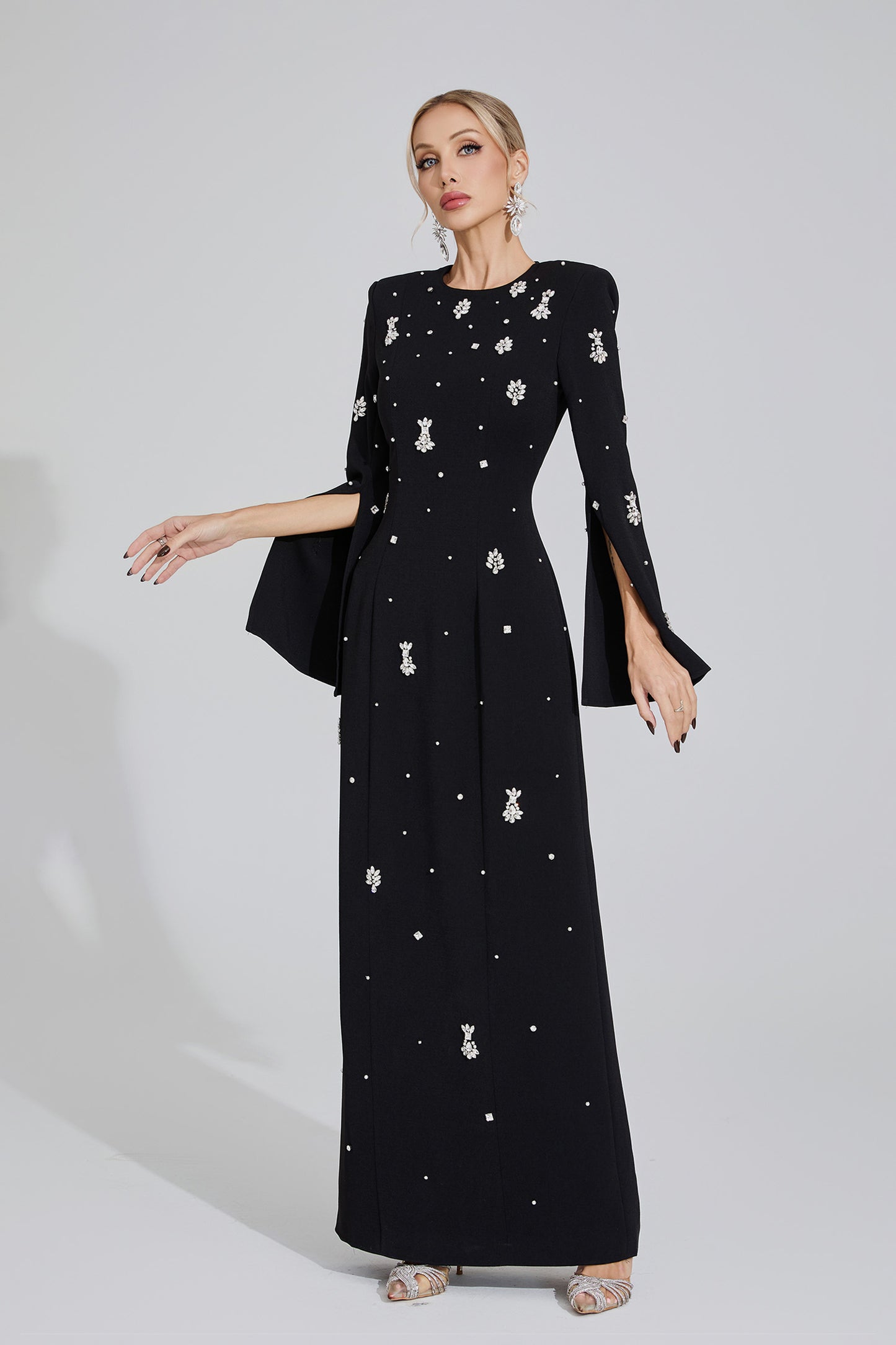 Isolde Black Diamond Maxi Dress