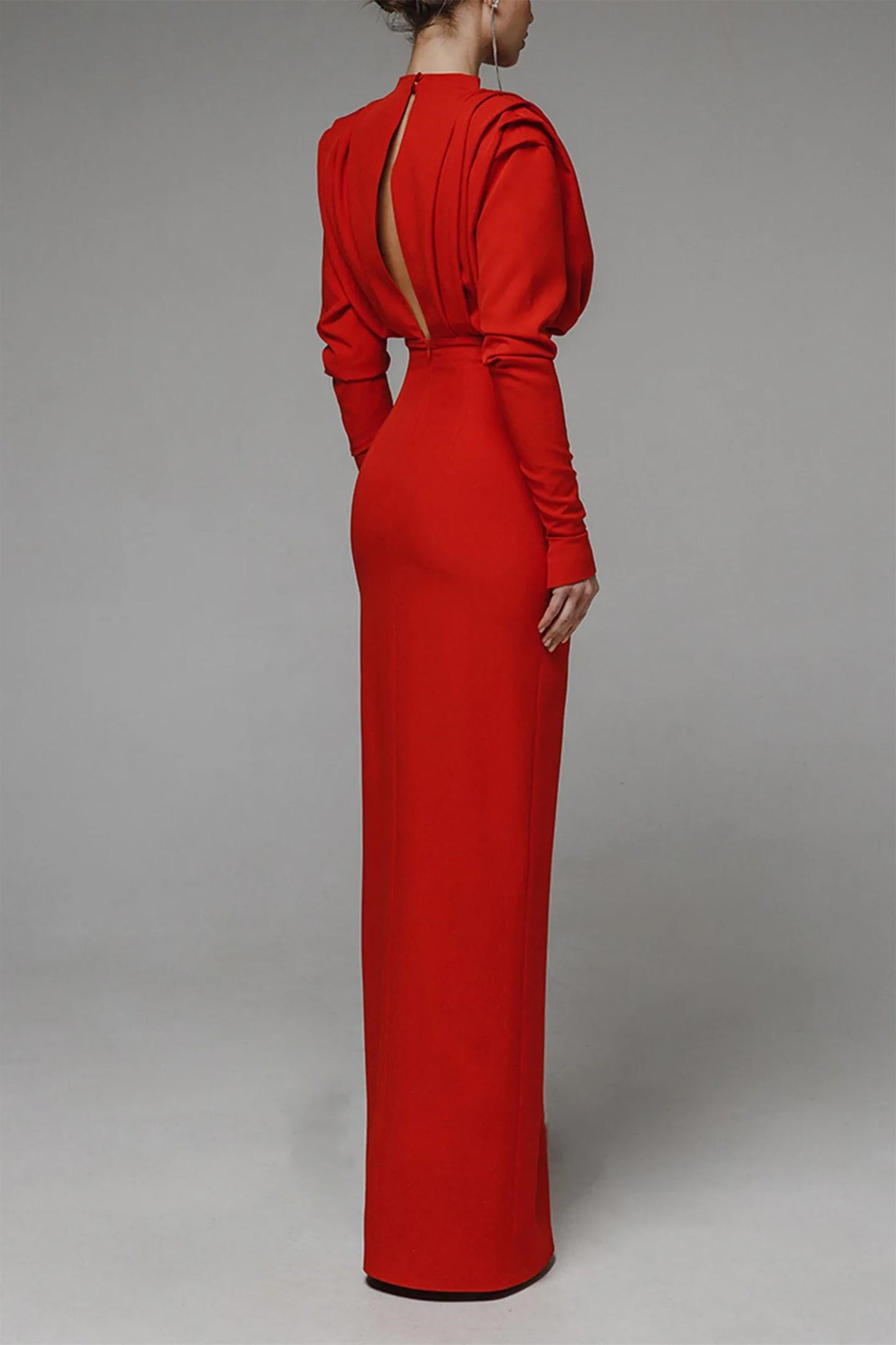 Novia Long Sleeve High Split Maxi Dress