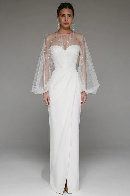 Kalia Sheath Pearl Maxi Dress-White