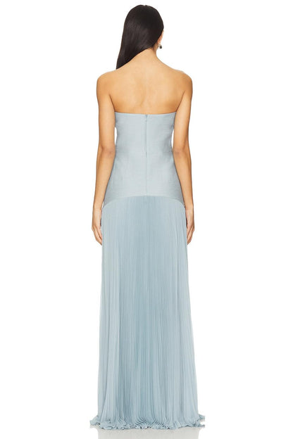 Solid Splicing Off-Shoulder Maxi Dress