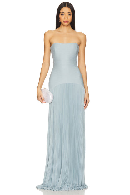Solid Splicing Off-Shoulder Maxi Dress