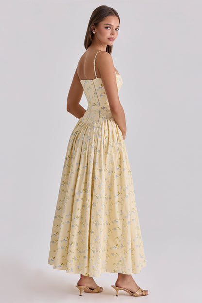 Floral Gathering Slip Midi Dress