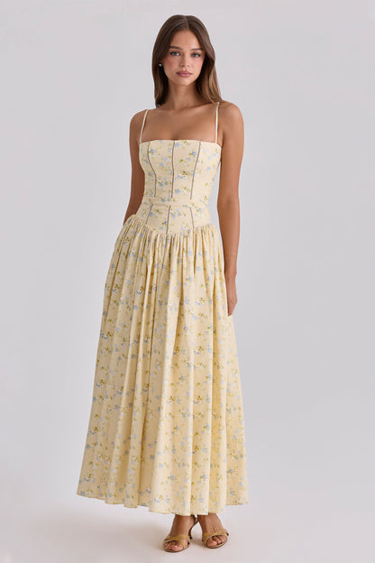 Floral Gathering Slip Midi Dress