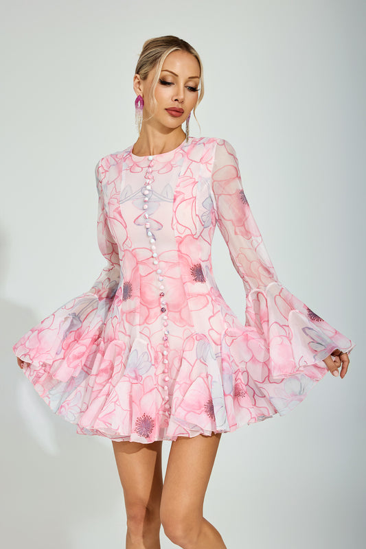 Jackson Floral Organza Mini Dress