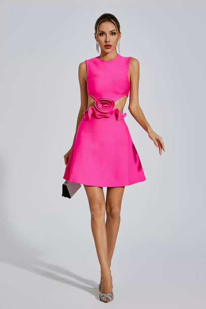 Julissa Rose Red Rose Cut Out Mini Dress