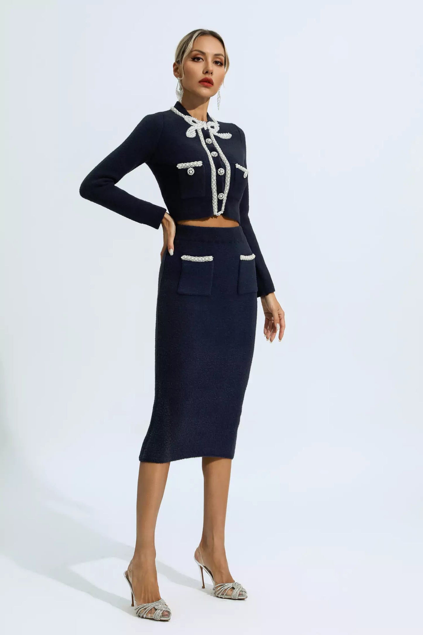 Khaleesi Black Diamond Embellished Set