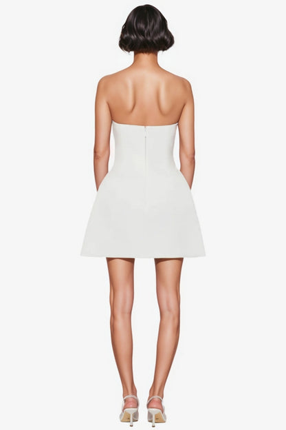 Raldrek White Floral Bustier Mini Dress