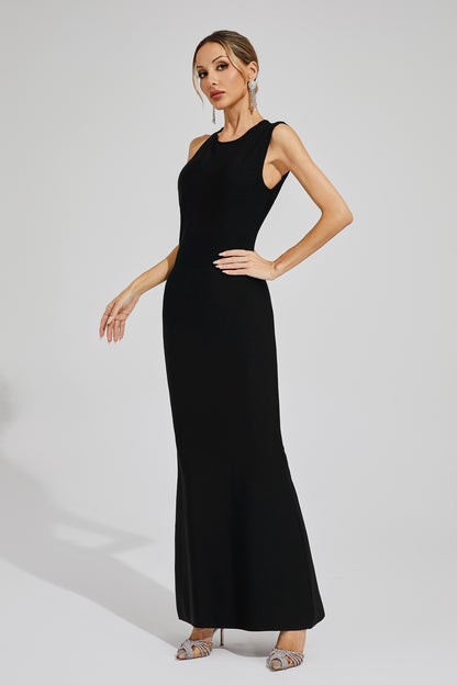 Laurie Black Backless Bandage Dress