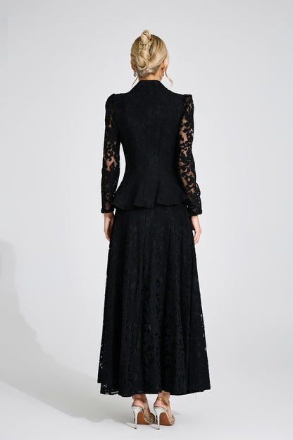 Olwen Black Lace Two Piece Set