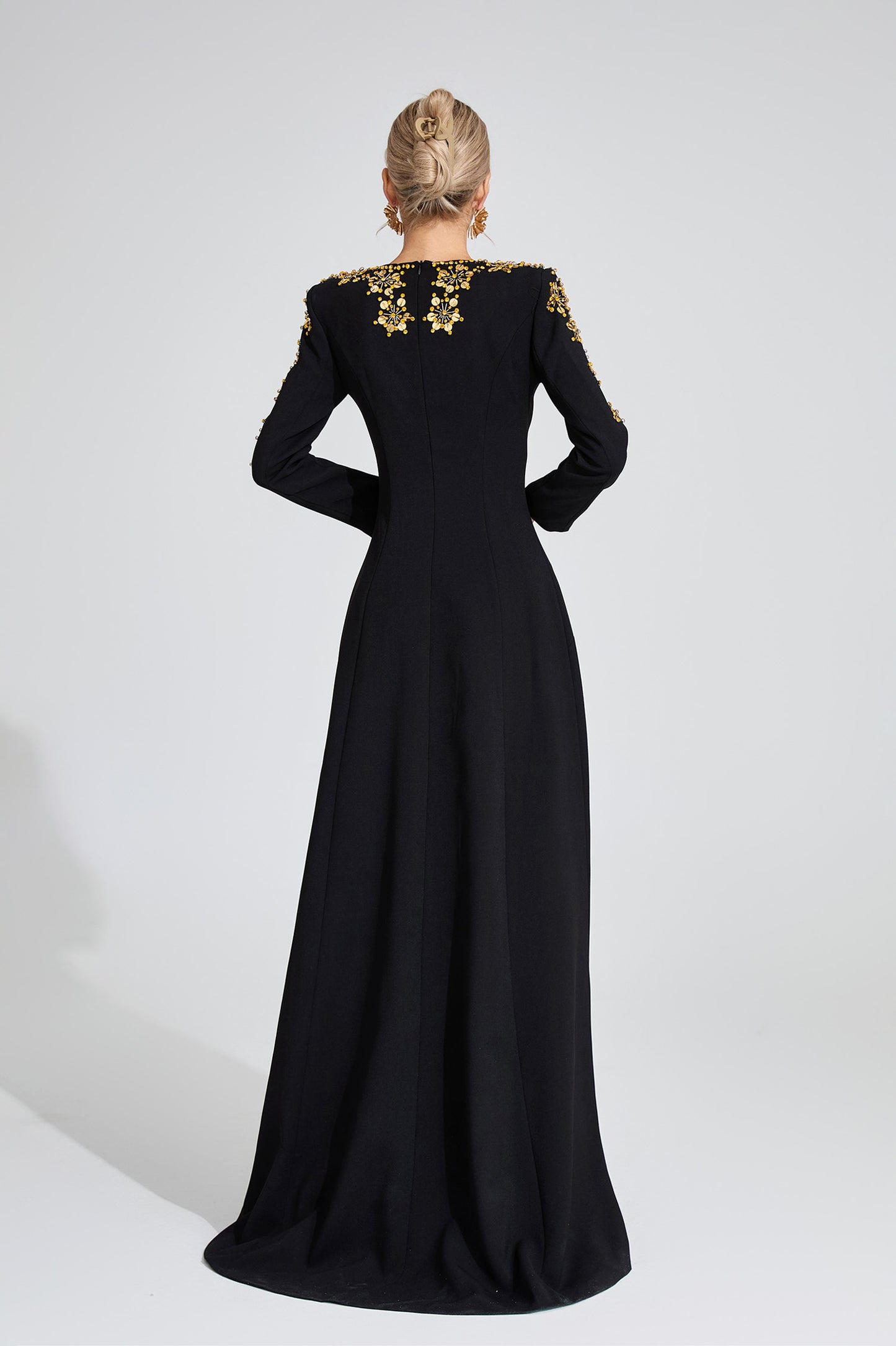 Lucinda Black Diamond Maxi Dress