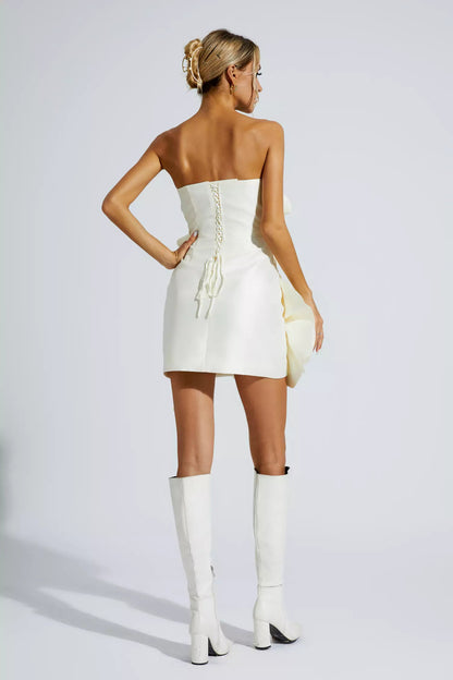 Madeleine Off White Strapless Mini Dress