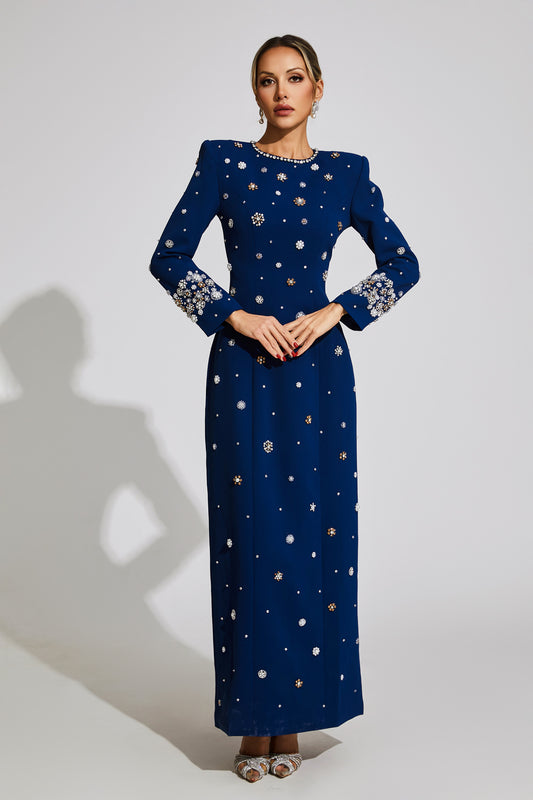 Marico Blue Diamond Long Sleeve Dress