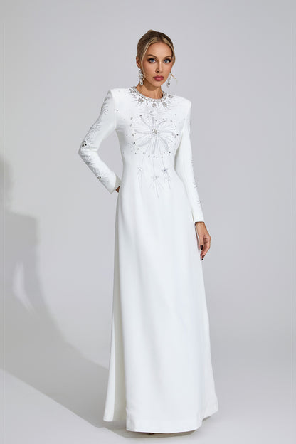 Marigold  White Diamond Maxi Dress