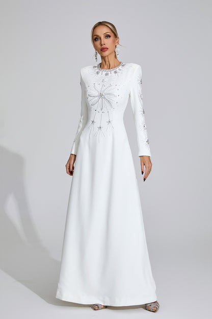 Marigold  White Diamond Maxi Dress