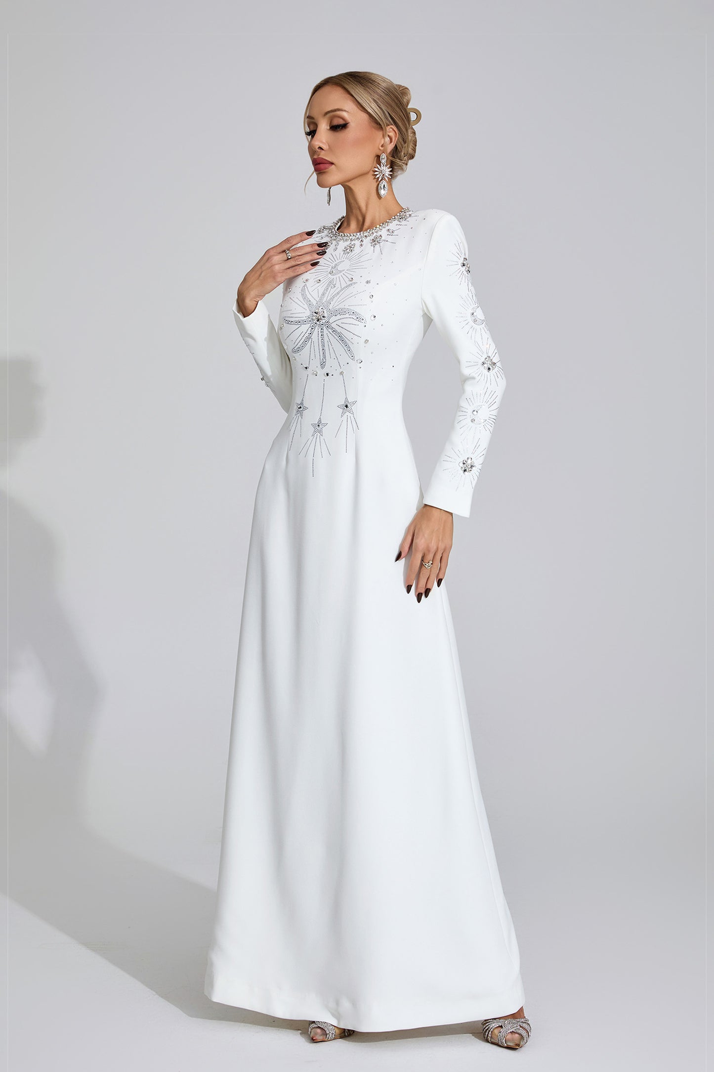 Marigold  White Diamond Maxi Dress