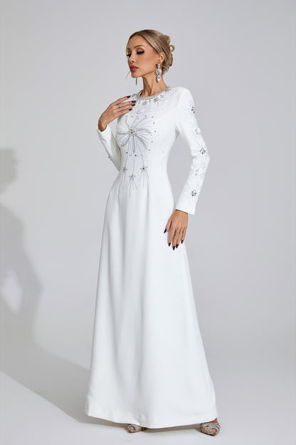 Marigold  White Diamond Maxi Dress
