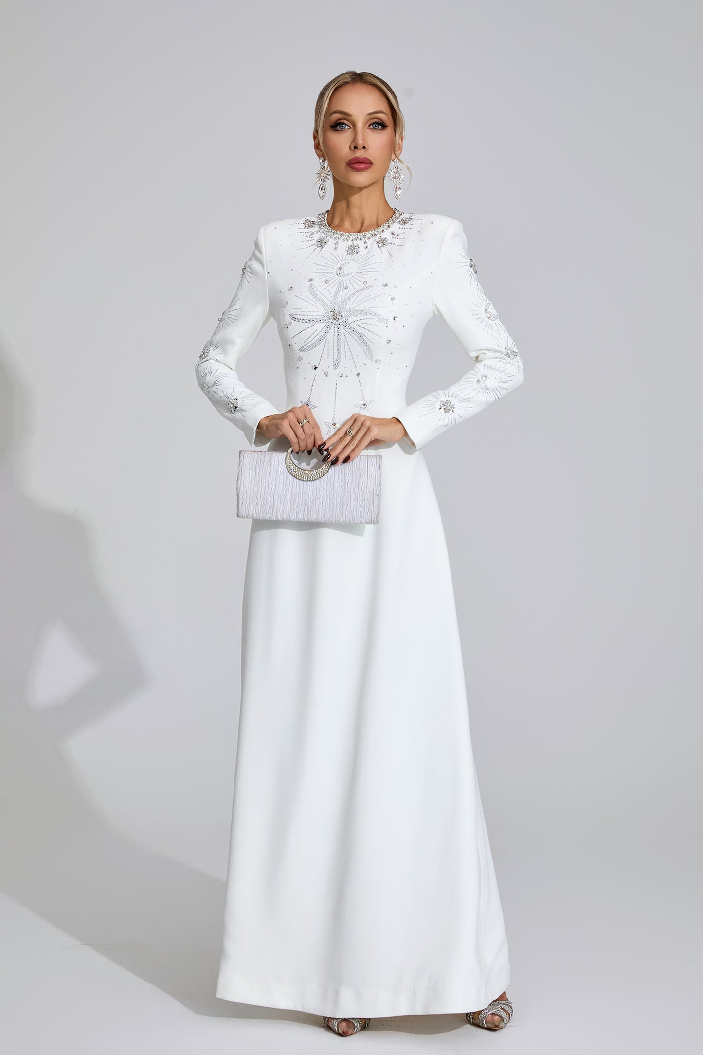 Marigold  White Diamond Maxi Dress