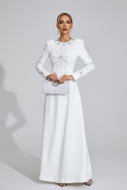 Marigold  White Diamond Maxi Dress