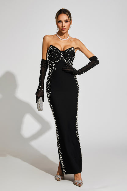 Minnie Black Off Shoulder Bandage Dress