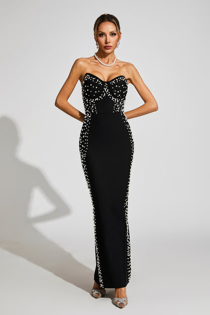 Minnie Black Off Shoulder Bandage Dress