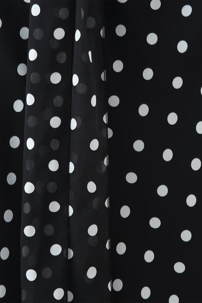 Veronica Polka Dot Ruffle Trim Maxi Dress with Scarf