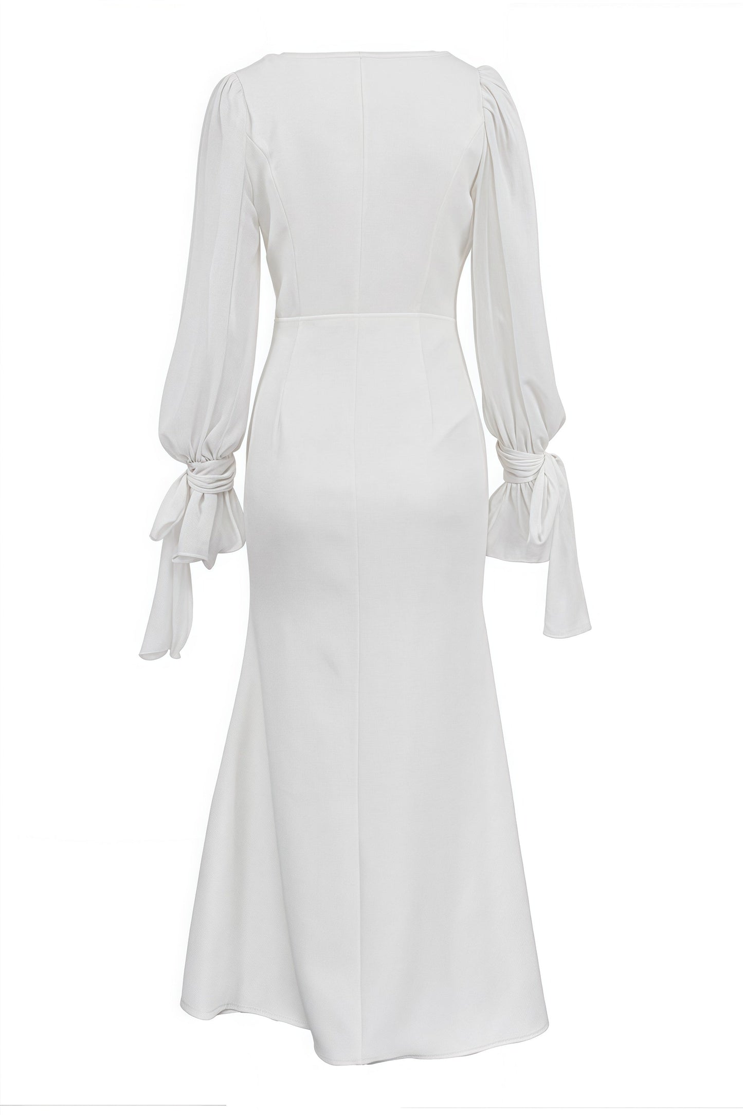 Dlasa Square Neck Lantern Sleeve Midi Dress