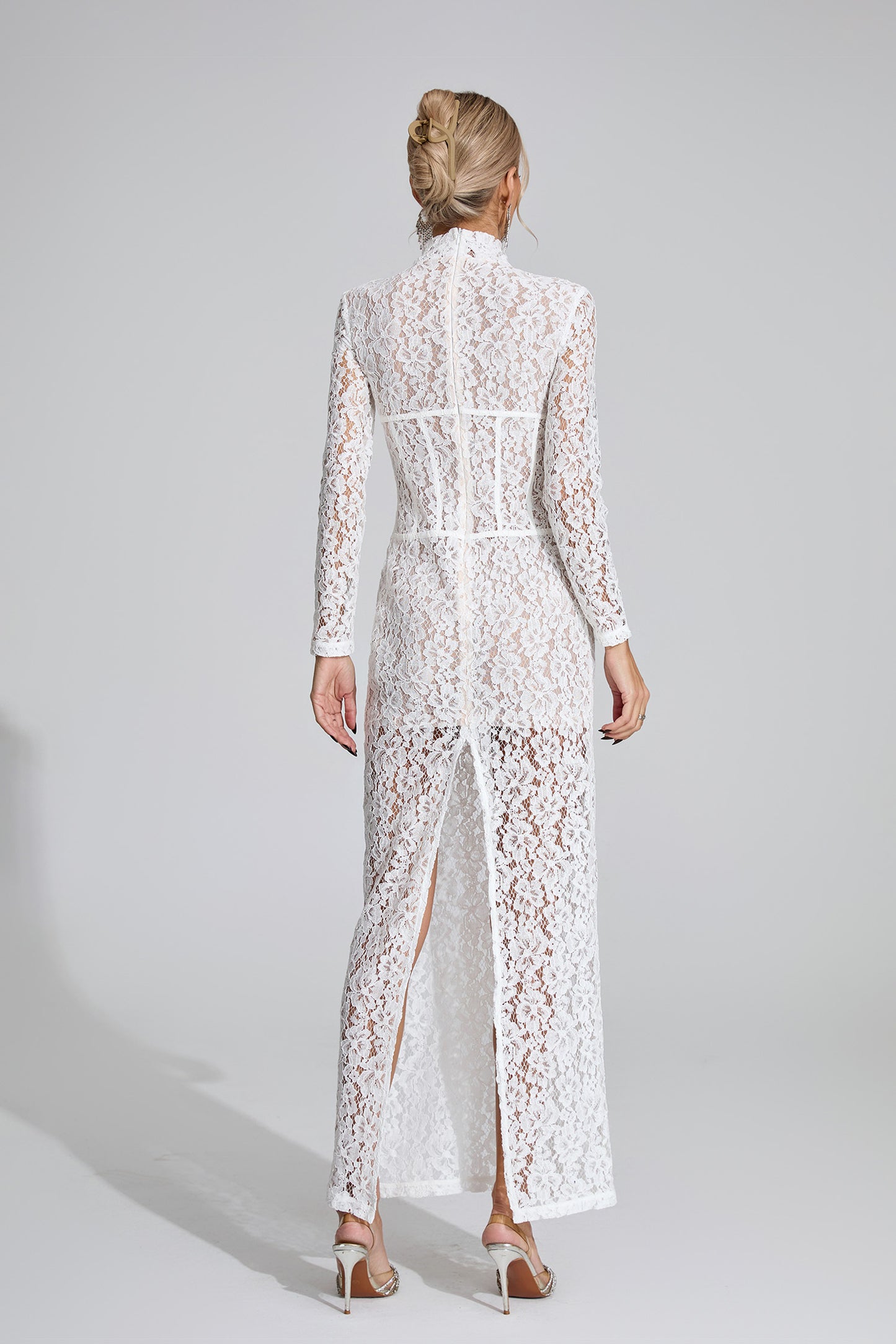 Odette  White Lace Maxi Dress