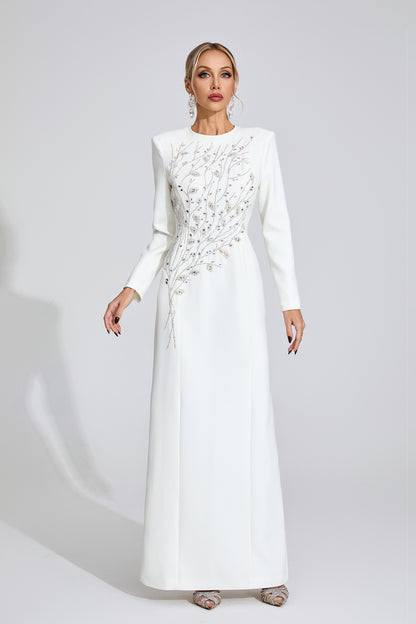 Ombrie White Diamond Maxi Dress