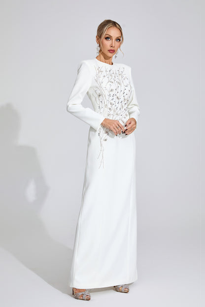 Ombrie White Diamond Maxi Dress