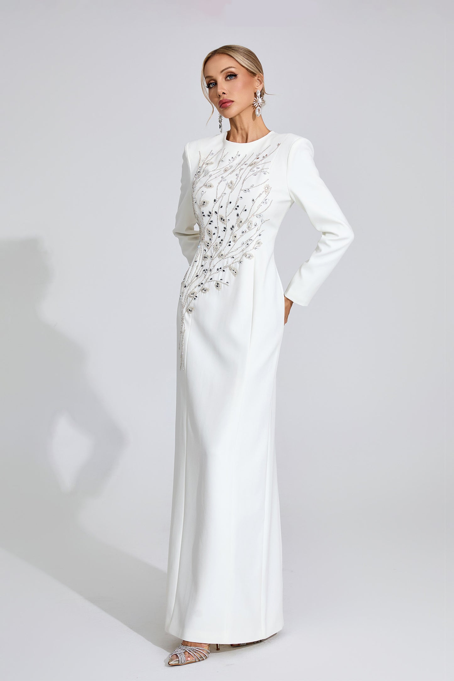 Ombrie White Diamond Maxi Dress