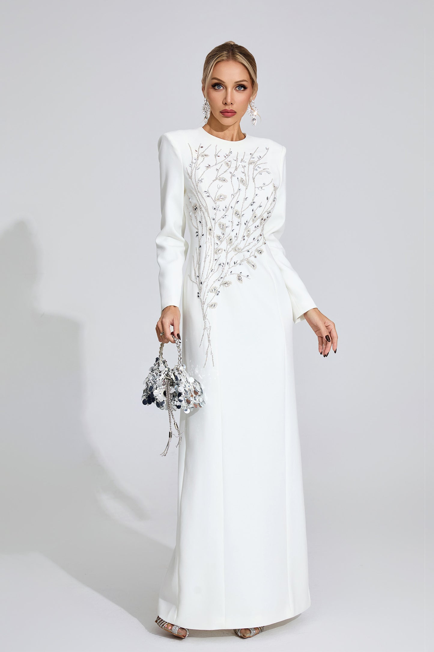 Ombrie White Diamond Maxi Dress