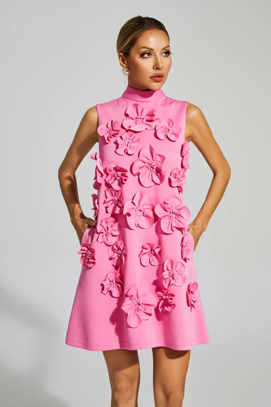 Onions Rose Red Rose Flower Mini Dress
