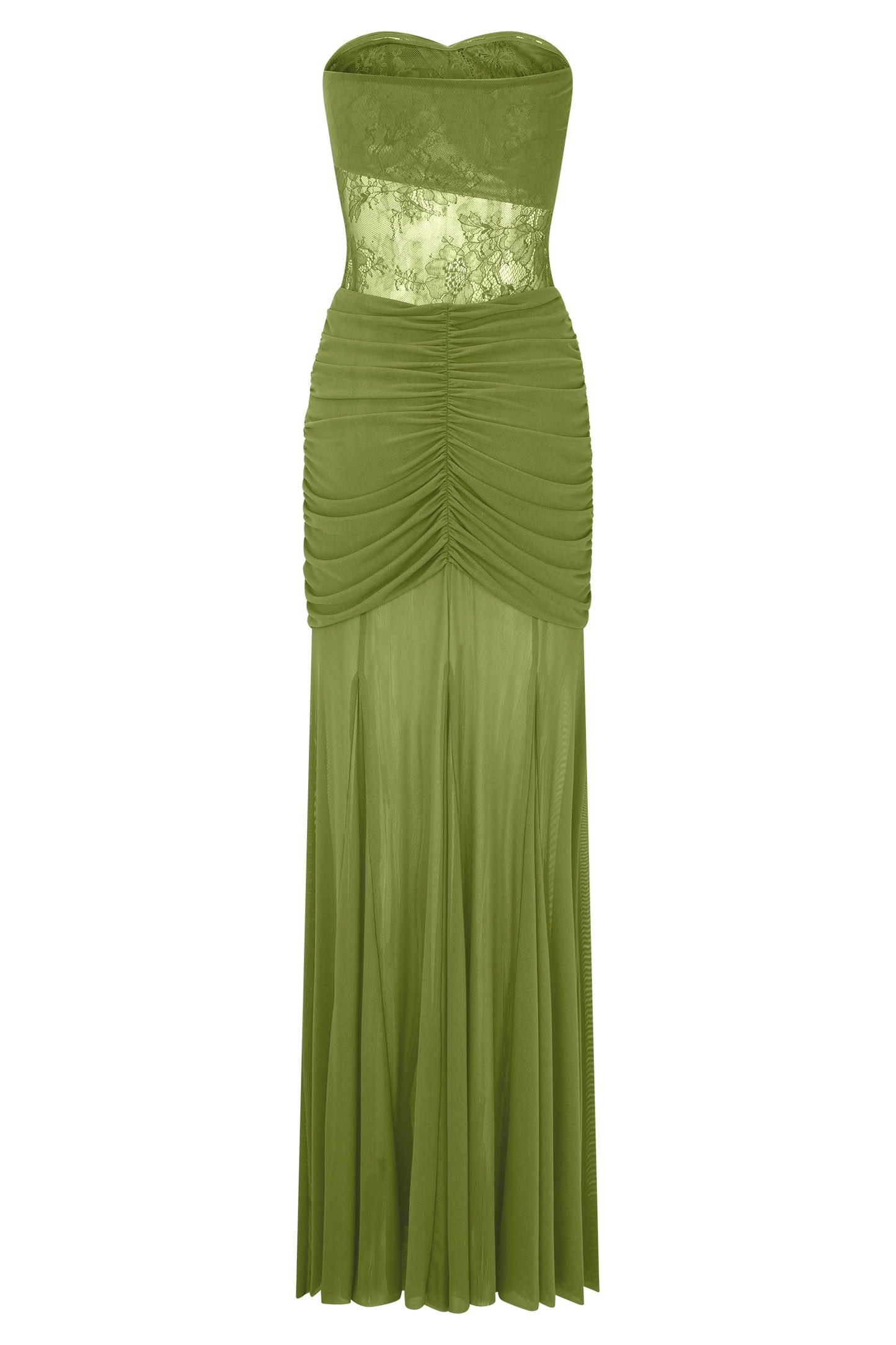Mesh Splicing Lace Off-Shoulder Maxi Dress