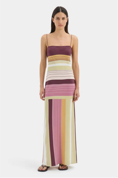 Jersey Abstract Print Slip Midi Dress