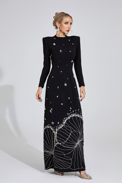 Persephone Black Diamond Maxi Dress