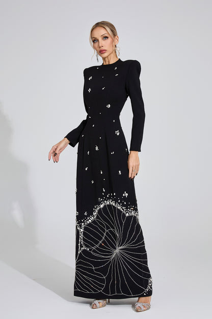 Persephone Black Diamond Maxi Dress