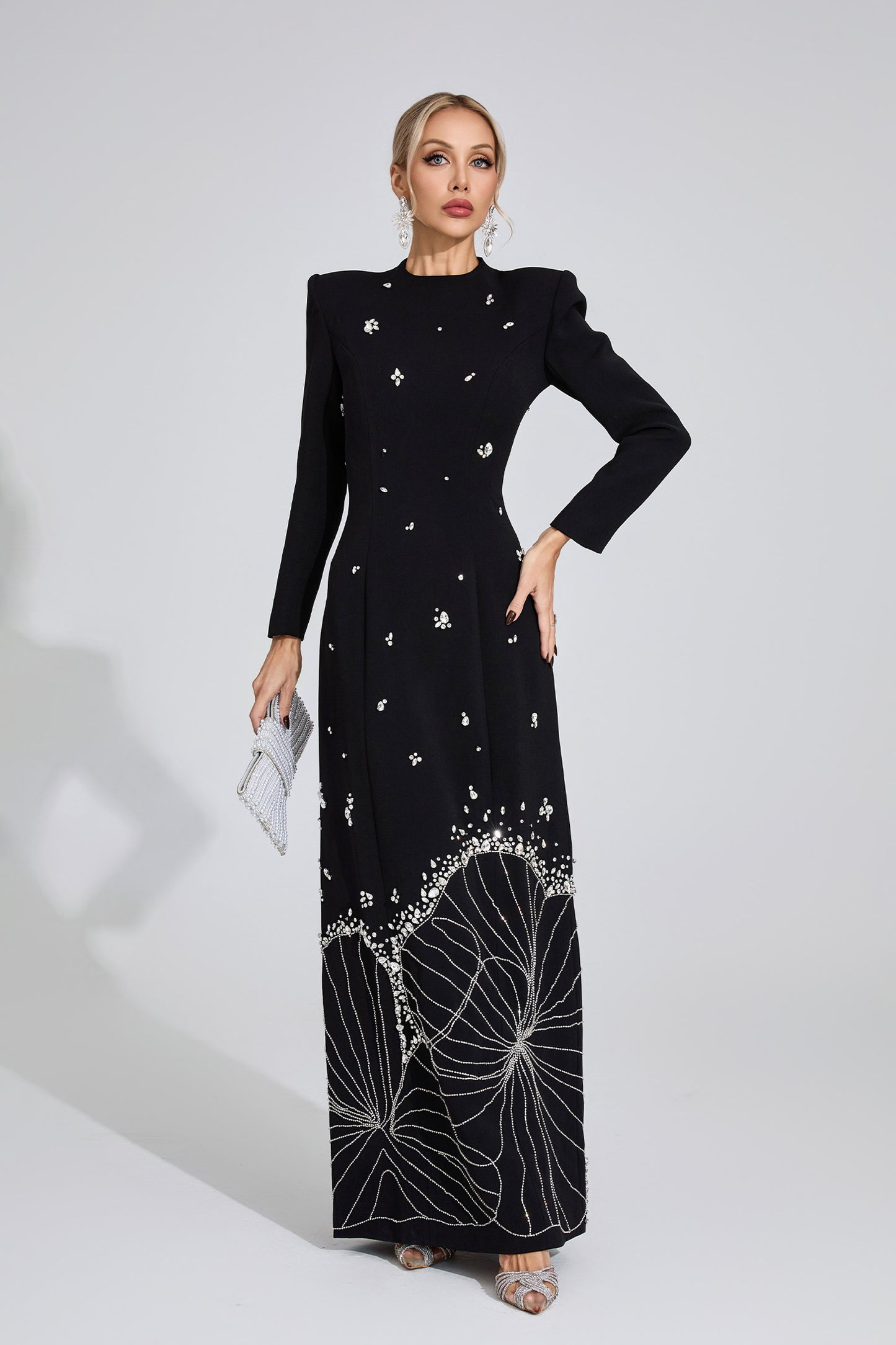 Persephone Black Diamond Maxi Dress