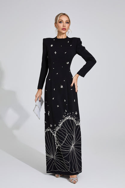 Persephone Black Diamond Maxi Dress